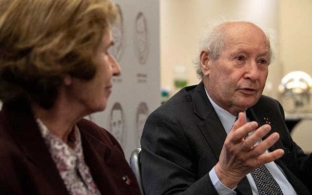 Former Nazi hunters Serge and Beate Klarsfeld speak during an interview with AFP in Washington, DC, on April 29, 2019.  (NICHOLAS KAMM / AFP)