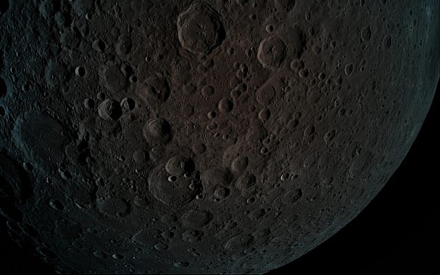 The Beresheet spacecraft snapped this picture of the moon's surface at a height of just 440 kilometers during the lunar capture maneuver on April 4, 2019. (Courtesy Beresheet)