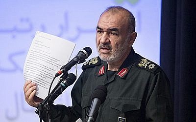 In this undated photo released by Sepahnews, the website of the Iranian Revolutionary Guard, Gen. Hossein Salami speaks in a meeting in Tehran. (Sepahnews via AP)