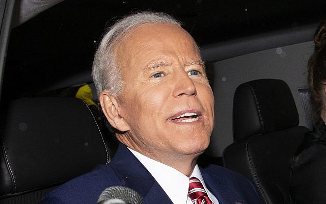 Former vice president and Democratic presidential candidate Joe Biden is shown after appearing on ABC's 'The View,' Friday, April 26, 2019 in New York. (AP Photo/Eduardo Munoz Alvarez)