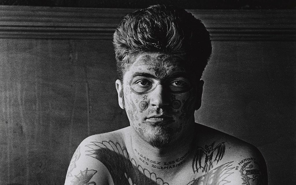 Detail from a tattooed man, photographed by Diane Arbus. (Diane Arbus exhibition, London)