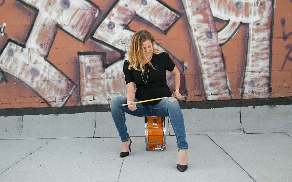 'You're meant to sit at a drum set with your legs spread wide open with a snare drum shoved in your crotch, and you are meant to take up space and hit it pretty hard,' says Tomtom founder Mindy Abovitz. (Lauren Kallen)