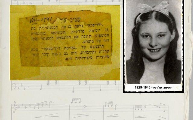 Photo of Josima Feldschuh, the Warsaw Ghetto piano prodigy who died at age 14 in 1943. (Courtesy Sharon Ben-Sem Da Silva)