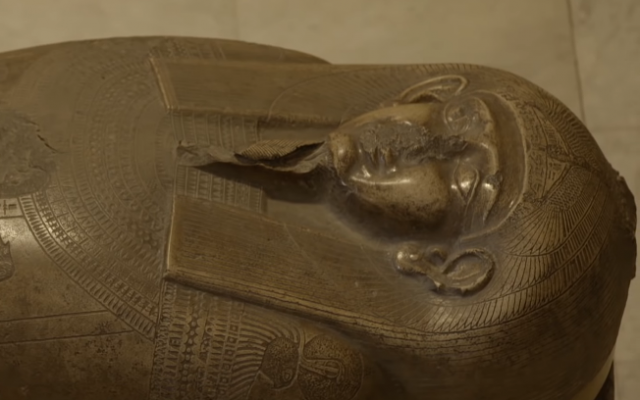 An ancient Egyptian sarcophagus (YouTube screenshot)