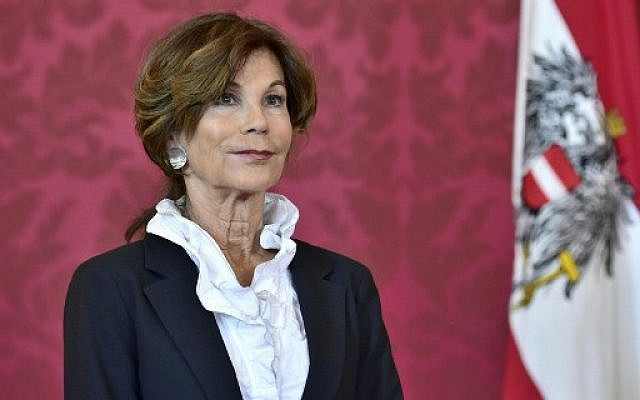 President of the Constitutional Court Brigitte Bierlein after she was named as interim chancellor by Austrian President on May 30, 2019, at the Chancellery in Vienna. (HANS PUNZ/APA/AFP)