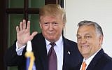 US President Donald Trump welcomes Hungarian Prime Minister Viktor Orban to the White House in Washington, Monday, May 13, 2019. (AP Photo/Manuel Balce Ceneta)