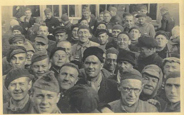 Photograph from the liberation of the Dachau camp on April 29, 1945, held in the collection of Belgian underground operative Adrian Aloy. (Kedem Auction House)