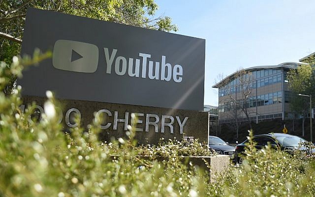 YouTube's headquarters in San Bruno, California,  April 3, 2018. (Josh Edelson/AFP)