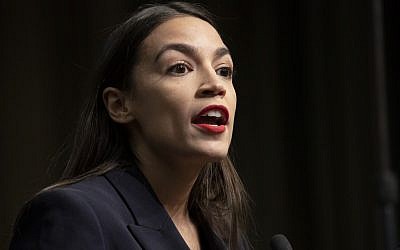 US Democratic Representative Alexandria Ocasio-Cortez of New York speaks during a gathering of the National Action Network in New York, on April 5, 2019. (Don Emmert/AFP)