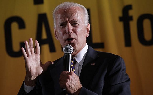 Democratic US presidential hopeful and former Vice President Joe Biden addresses the Moral Action Congress of the Poor People's Campaign on June 17, 2019, at Trinity Washington University in Washington. (Alex Wong/Getty Images/AFP)