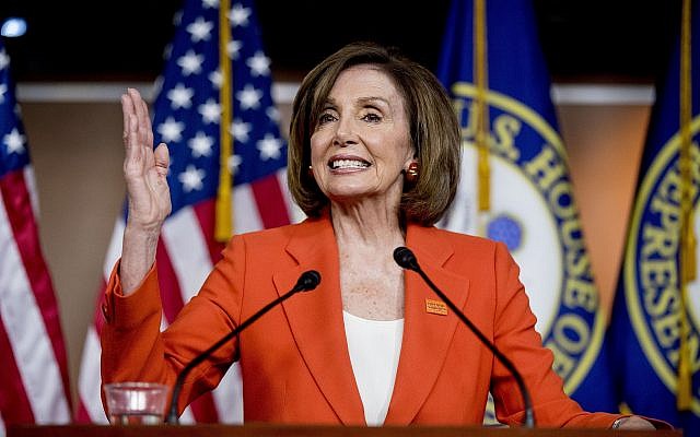 House Speaker Nancy Pelosi, Democrat- California, speaks at the Capitol in Washington, June 5, 2019. (Andrew Harnik/AP)
