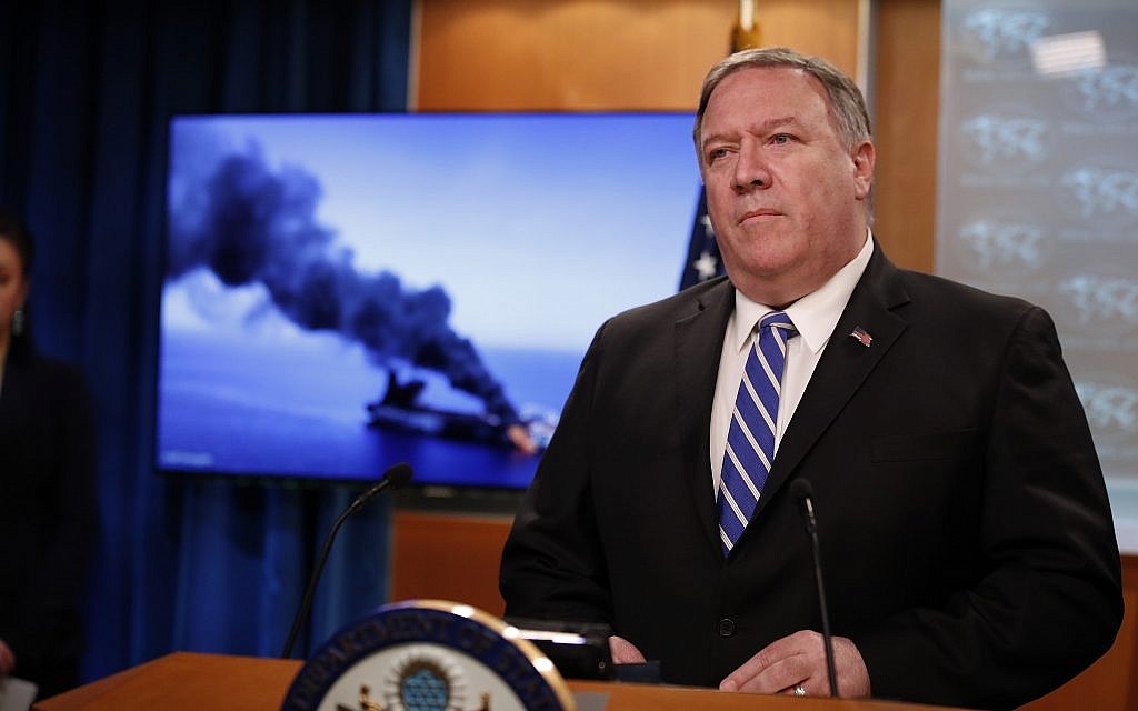 US Secretary of State Mike Pompeo speaks during a media briefing at the US State Department, June 13, 2019, in Washington. (Alex Brandon/AP)