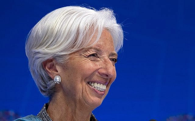 File: International Monetary Fund (IMF) Managing Director Christine Lagarde speaks in Washington, April 13, 2019. (AP Photo/Jose Luis Magana)
