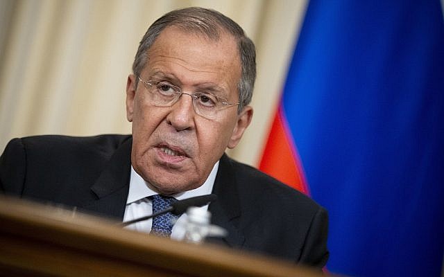 Russian Foreign Minister Sergey Lavrov speaks to the media during a press conference in Moscow, Russia, June 24, 2019. (Alexander Zemlianichenko/AP)