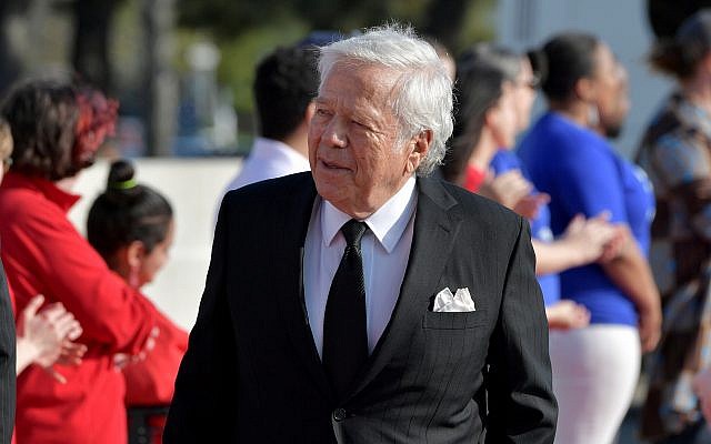 Robert Kraft at The John F. Kennedy Presidential Library and Museum in Boston, May 19, 2019. (Paul Marotta/Getty Images/via JTA)