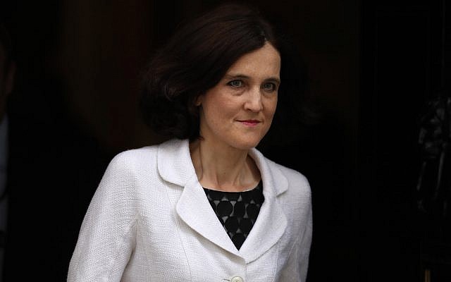 Theresa Villiers, seen here in London in 2016, urged the UK government to recognize the plight of Jewish refugees from Arab countries. (Dan Kitwood/Getty Images)
