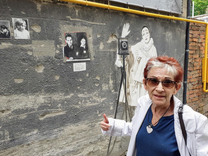 Bella Shirin, a Lithuanian-Israeli artist, near her apartment in Kaunas, Lithuania, July 2019 (Raphael Ahren/TOI)