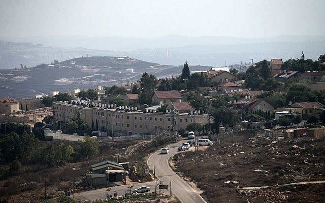 A general view, taken on August 6, 2019, shows the Israeli settlement of Har Bracha near the West Bank village of Burin. (Jaafar Ashtiyeh/AFP)
