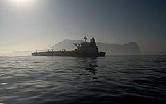 Picture shows Iranian supertanker Grace 1 off the coast of Gibraltar on August 15, 201 (Jorge Guerrero/AFP)