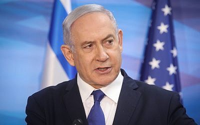 Prime Minister Benjamin Netanyahu at the Prime Minister’s Office in Jerusalem, on July 23, 2019. (Marc Israel Sellem/POOL)