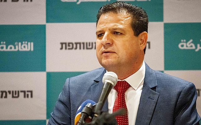 Ayman Odeh, chairman of the Joint List, speaks during a press conference in Nazareth, July 27, 2019. (Flash90)