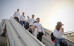 Immigrants from Ukraine arriving in Israel on February 25, 2019. (Noam Moshkowitz/Inernational Fellowship of Christians and Jews)
