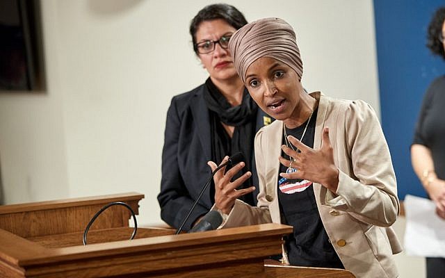 Rep. Ilhan Omar (D-MN) speaks during a press conference on August 19, 2019 in St. Paul, Minnesota. (Adam Bettcher/Getty Image North America/AFP)