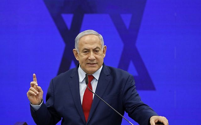 Prime Minister Benjamin Netanyahu in Ramat Gan on September 10, 2019. (Menahem Kahana/AFP)