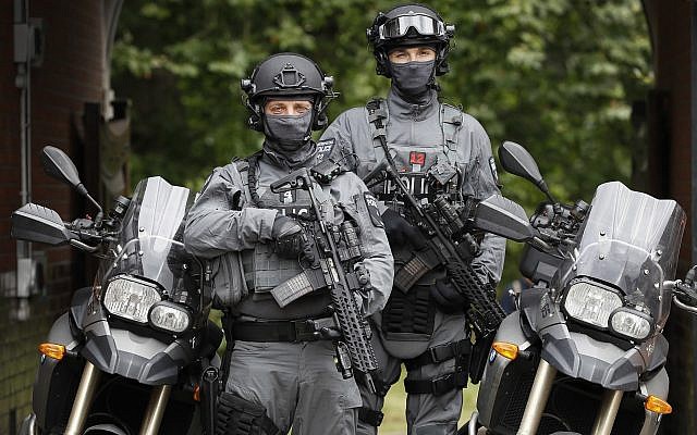 Illustrative: Members of the Counter Terrorism Specialist Firearms Officers pose during a media opportunity in London, August 3, 2016. (Kirsty Wigglesworth/AP)