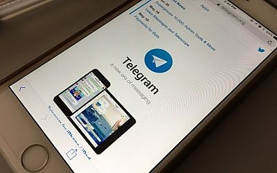Illustrative: The messaging app Telegram is displayed on a smartphone. (AP Photo)