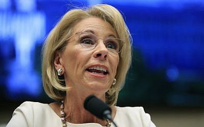 In this photo from April 10, 2019, Education Secretary Betsy DeVos testifies before the House Education and Labor Committee at a hearing on 'Examining the Policies and Priorities of the US Department of Education' on Capitol Hill in Washington. (AP Photo/Manuel Balce Ceneta, File)