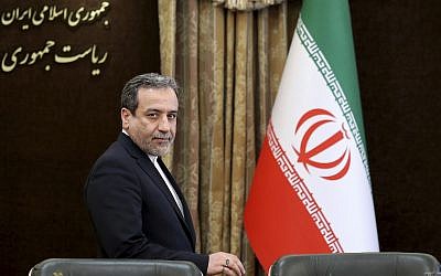 Iranian Deputy Foreign Minister Abbas Araghchi attends a press briefing in Tehran, Iran, July 7, 2019. (Ebrahim Noroozi/AP)