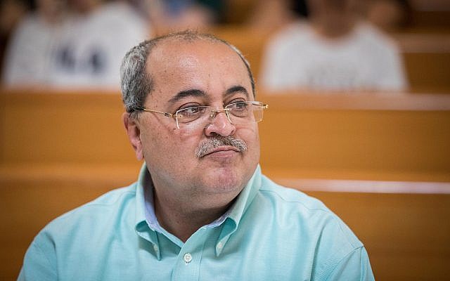 Joint List MK Ahmad Tibi seen at a court hearing at the Supreme Court in Jerusalem asking to disqualify the Joint List  from running in the September elections, August 22, 2019. (Yonatan Sindel/Flash90)
