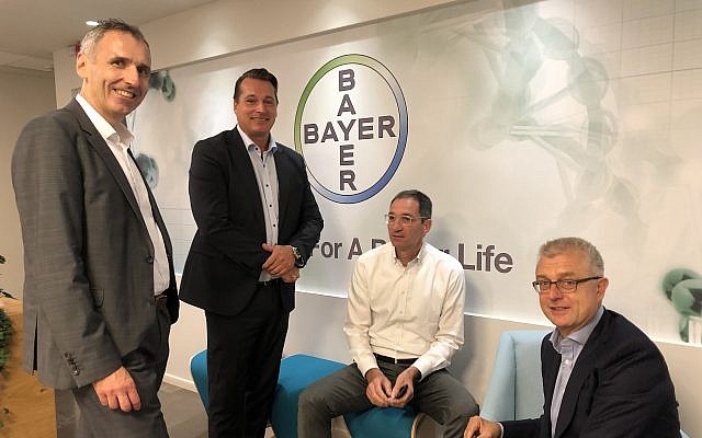 left to right: Dr. Karl Ziegelbauer, Bayers's senior vice president of Open Innovation & Digital Technologies, Hugo Hagen, Dr. Berthold Hinzen and Dr. Joerg Moeller (Courtesy)