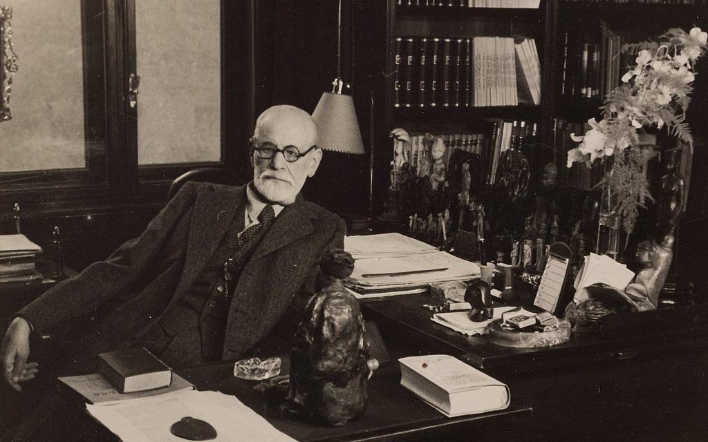 Sigmund Freud in his study at Berggasse 19 in Vienna, 1934. (Freud Museum London)