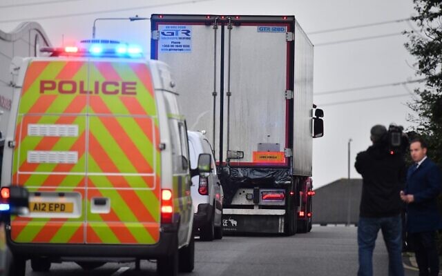 Uk Police Say 39 Found Dead In Truck Were Chinese Nationals The Times Of Israel