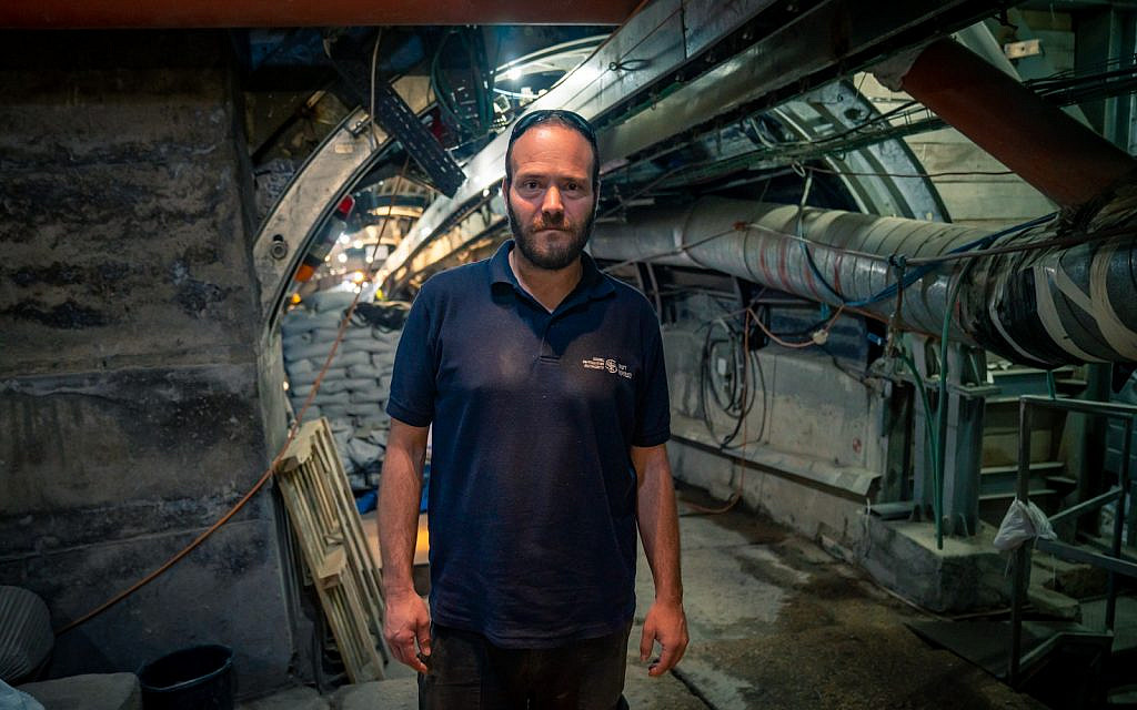 Archaeologist Ari Levy at the City of David archaeological site in Jerusalem, September 24, 2019. (Luke Tress/Times of Israel)