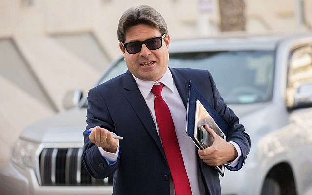 Science Minister Ofir Akunis arrives for a Likud party meeting in Jerusalem on May 28, 2019. (Yonatan Sindel/Flash90)