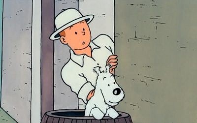 Boy detective Tintin and his dog Snowy in an animated TV series. (YouTube screenshot)