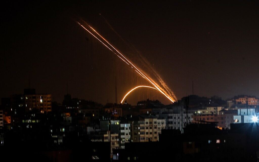 Sirens in Israel throughout night as multiple rocket salvos launched from Gaza | The Times of Israel