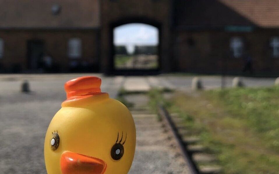 Dader Echt niet stoom Blogger sorry for photo of rubber duck on Auschwitz tracks | The Times of  Israel