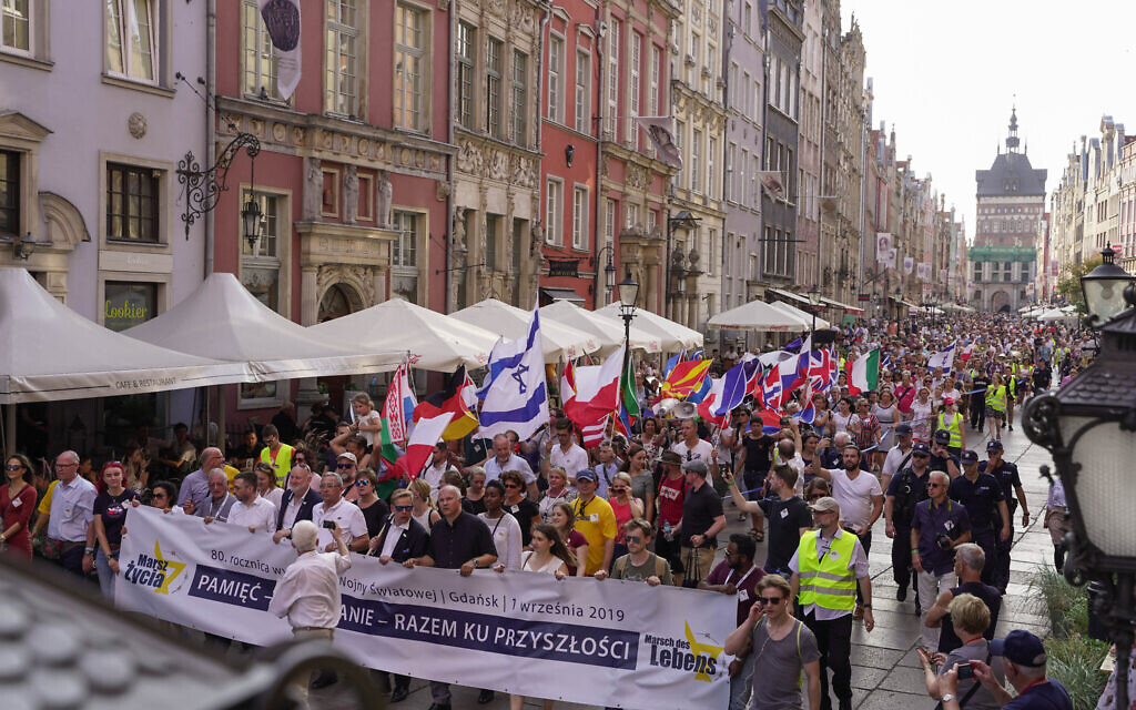 The March of Life in Gdansk, Poland, in 2019. (Courtesy)