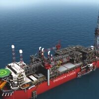 An illustration of a floating production and storage rig of Energean (Courtesy)