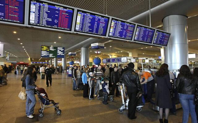 Illustrative: Passengers are seen at Domodedovo airport outside Moscow, Russia, April 18, 2010. (Misha Japaridze/AP)