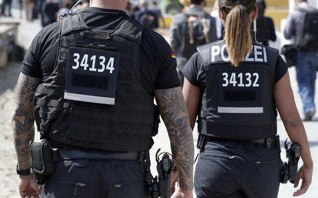 Illustrative: German federal police in Berlin, Germany, on April 19, 2018. (AP Photo/Michael Sohn)