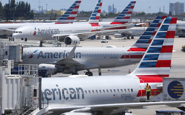 Illustrative: American Airlines aircraft parked at their gates at Miami International Airport in Miami, April 24, 2019. (Wilfredo Lee/AP)