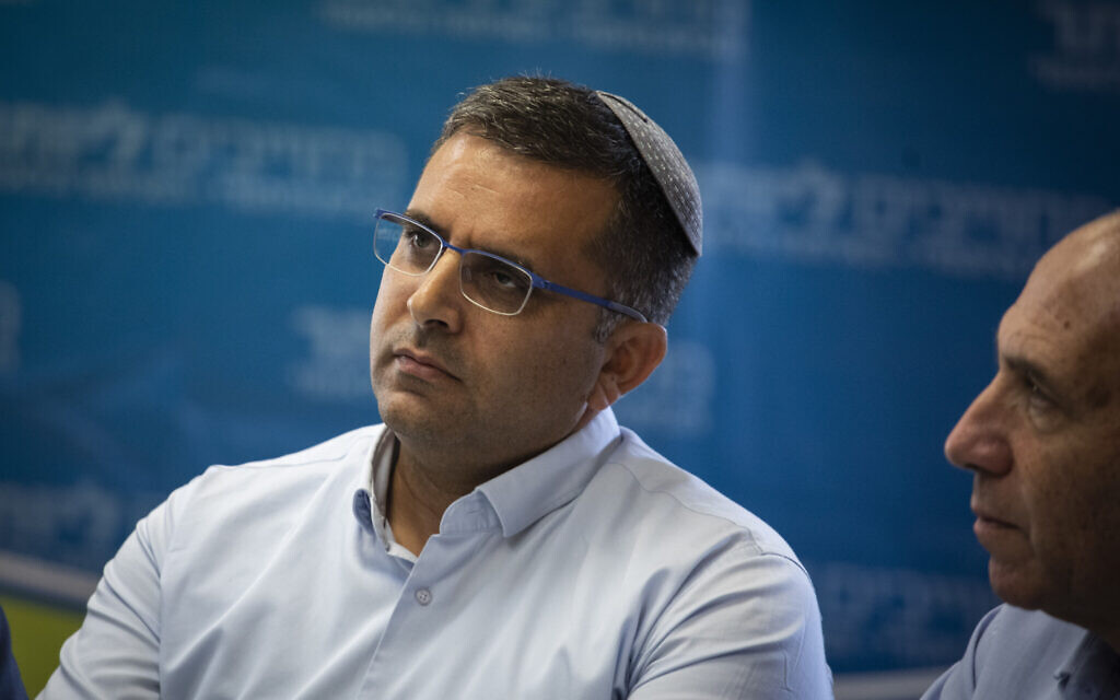 Jewish Home and National Union alliance member MK Ofir Sofer, at a faction meeting at the Knesset, on November 11, 2019. (Hadas Parush/Flash90)