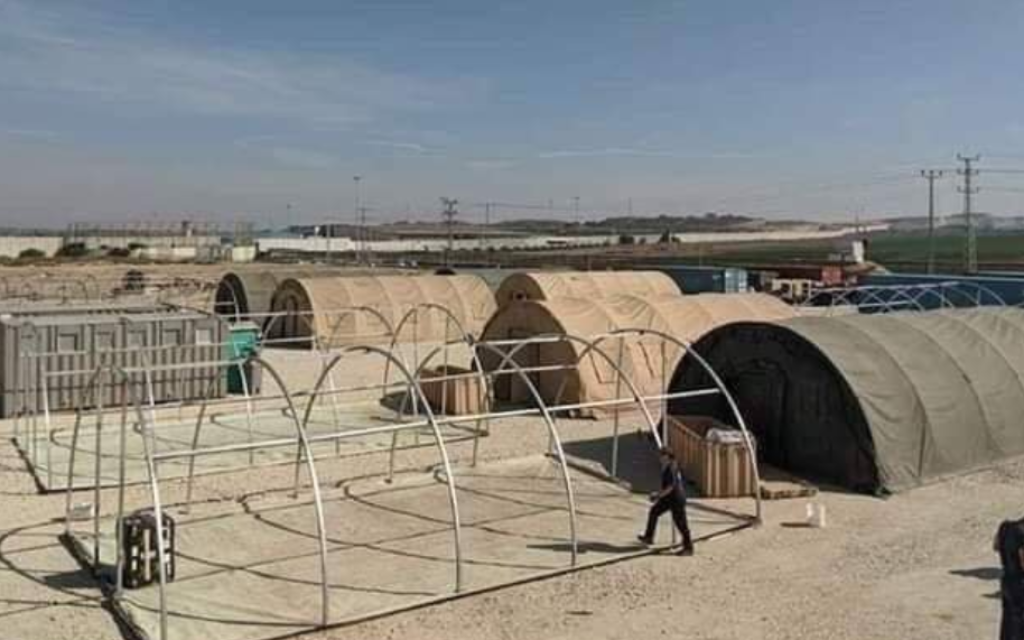 A field hospital in the Gaza Strip near the Erez crossing. (Screenshot from the Friend Ships-Project-Camp Gaza Facebook page)