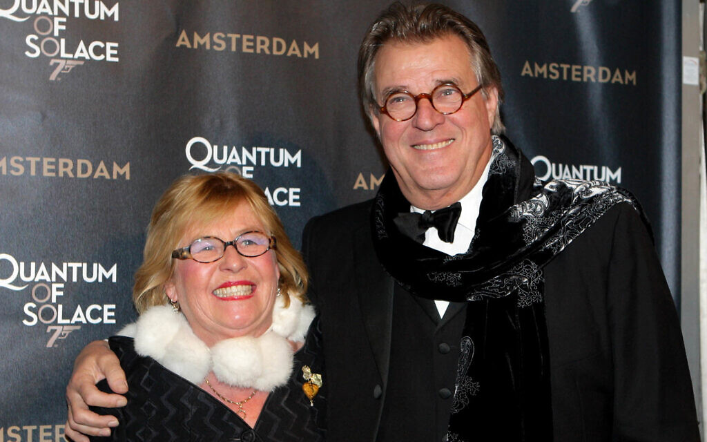 Dutch actor Jeroen Krabbe, with wife Irma in 2008, has played the local version of Santa Claus for a decade and calls it a 'highlight of my life.' (Greetsia Tent/Getty Images/via JTA)
