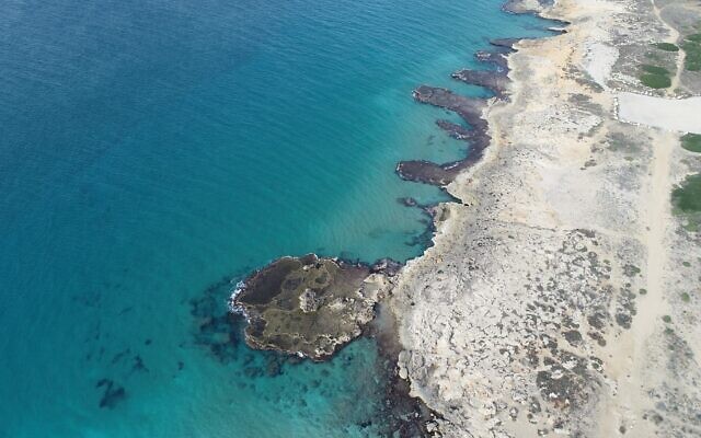Aerial view of the Rosh Hanikra-Achziv marine nature reserve. (Shai Cabassa, Israel Nature and Parks Authority)
